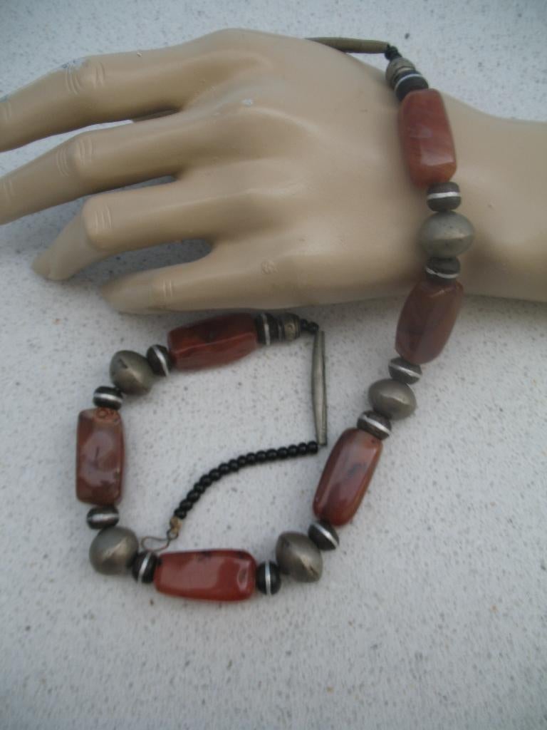 Ketting stenen Carneool + Zilverklr Kralen, Ophalen of Verzenden, Overige materialen, Ketting, Met edelsteen