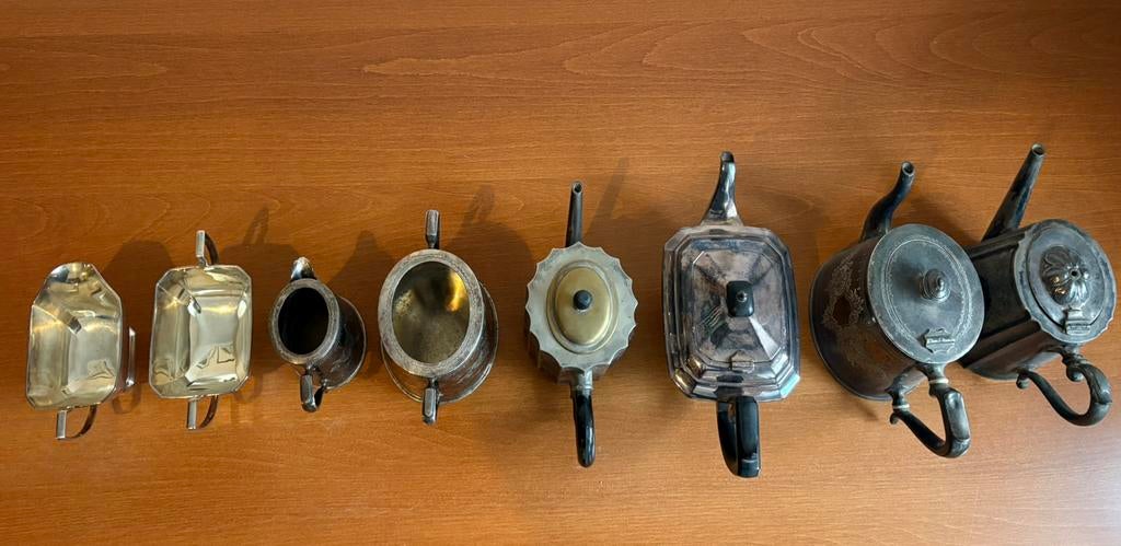 Sheffield roomstel en koffiepotten, Antiek en Kunst, Ophalen of Verzenden