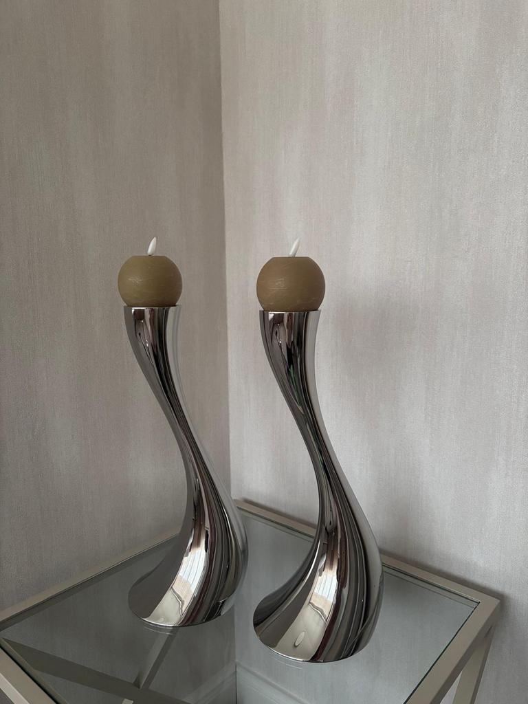 Georg Jensen (vloer)kandelaars 40 cm, 25 tot 50 cm, Nieuw, Ophalen of Verzenden, Metaal