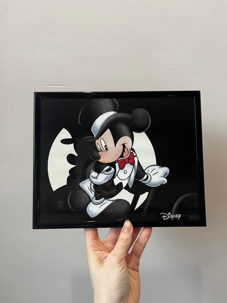 Vintage Mickey Mouse in lijst, 25x20cm. 90s Disney 00s retro, Overige materialen, Minder dan 50 cm, Gebruikt, Verzenden