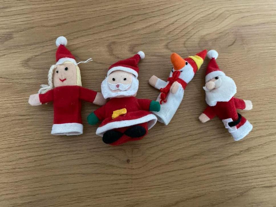 Set vingerpopjes Kerst, Ophalen of Verzenden, Gebruikt