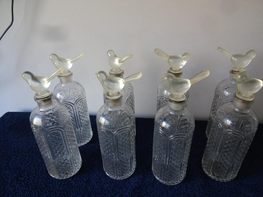 Flesjes met vogeldop, Antiek en Kunst, Curiosa en Brocante, Ophalen of Verzenden
