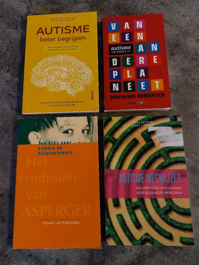 4 Boeken mbt Autisme, Asperger, wegwijzer, ASS van binnenuit, Ophalen of Verzenden, Zo goed als nieuw, Diverse auteurs