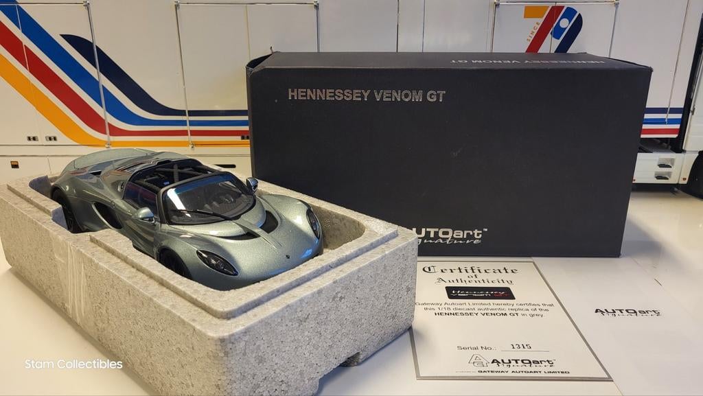 AUTOart Signature Hennessy Venom GT Grey, Auto, Autoart, Ophalen of Verzenden, Zo goed als nieuw