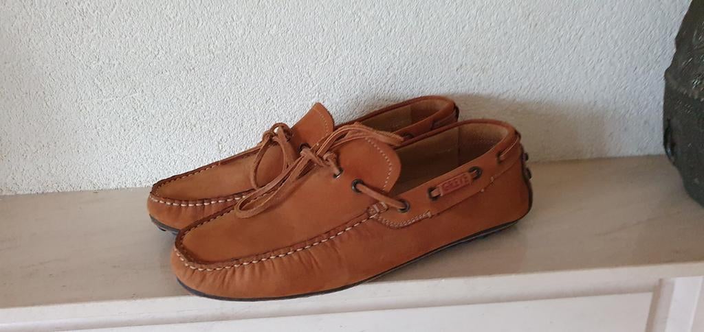 Greve prachtige leren instappers maat 42 zgan, Ophalen of Verzenden, Zo goed als nieuw, Bruin, Loafers