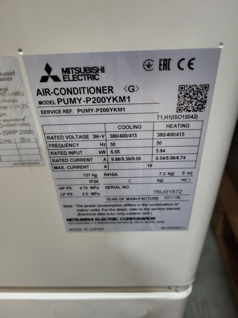Vrf mitsubishi Electric warmtepomp tot 25 kw verwarmen, Ophalen, Zo goed als nieuw, Verwarmen