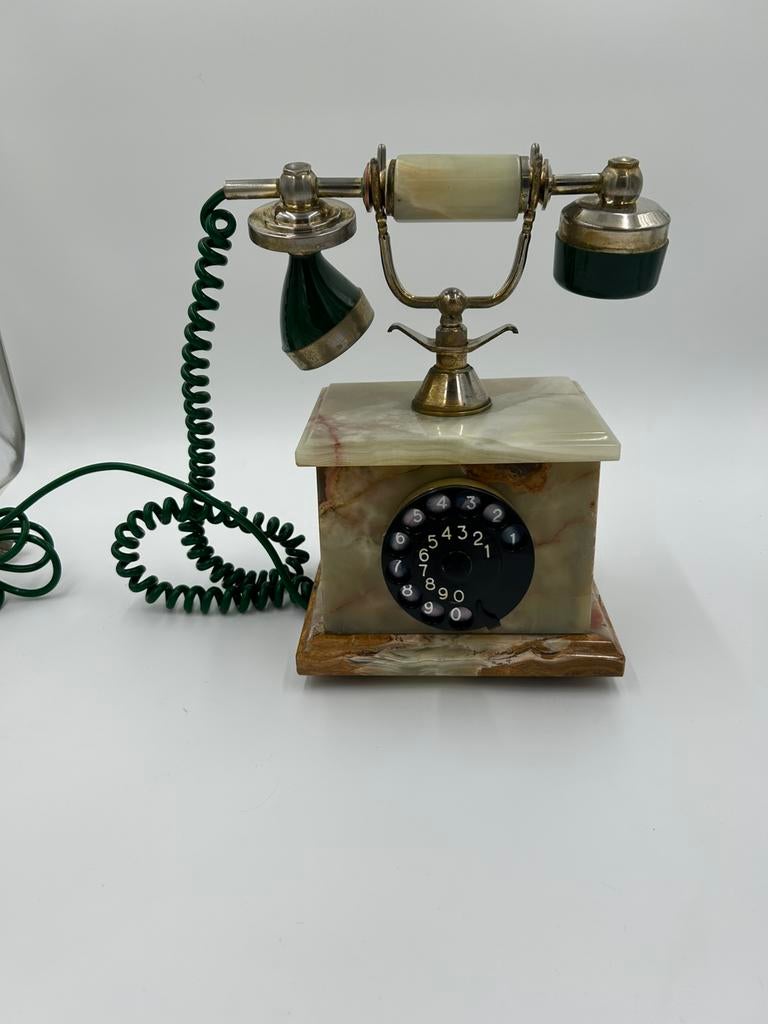 Italiaanse Vintage Onyx Telefoon – ‘Made in Italy, Ophalen of Verzenden