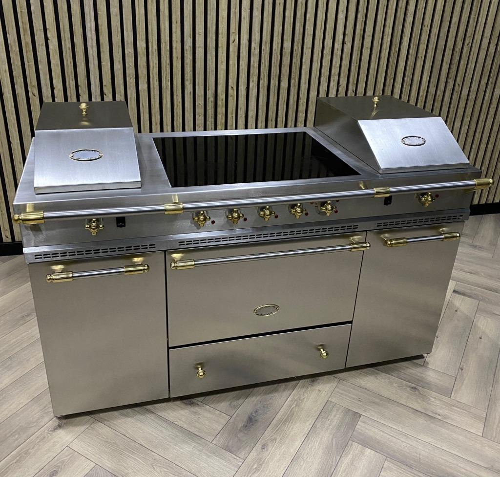 Luxe Lacanche Fornuis Keramisch 150 + Friteuse + Multicooker, 60 cm of meer, Keramisch, Grill, 4 kookzones
