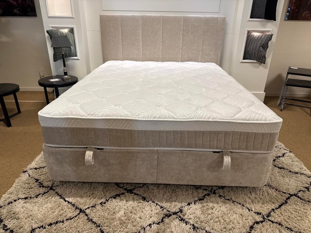 Boxspring/Baza met opbergruimte 180cm Direct/leverbaar E7173, Huis en Inrichting, Beige, Mwonenenslapen, Mwonenenslapen@ziggo.nl