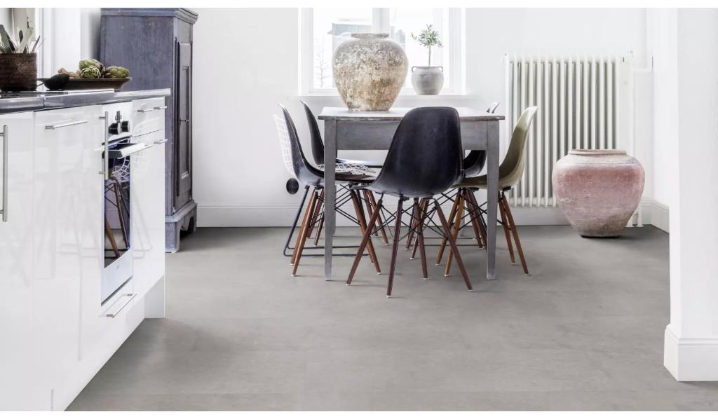 89,60m2 Pvc click Beton Light integrerde ondervloer =€1750, 75 m² of meer, Pvc click tegel model, Nieuw, Ophalen of Verzenden