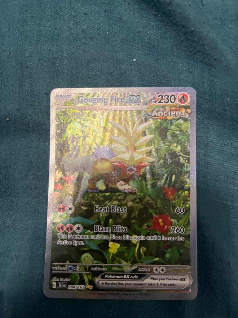 Gouging Fire ex 204/162- Zeldzame Pokémonkaart, Ophalen of Verzenden, Zo goed als nieuw, Losse kaart, Foil