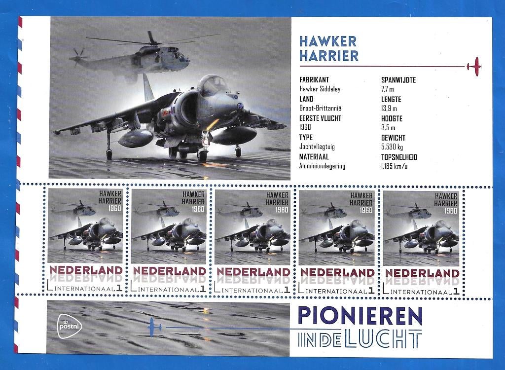 NVPH 3197 Pionieren in de lucht - Hawker Harrier 1960, Verzenden, Na 1940, Postfris