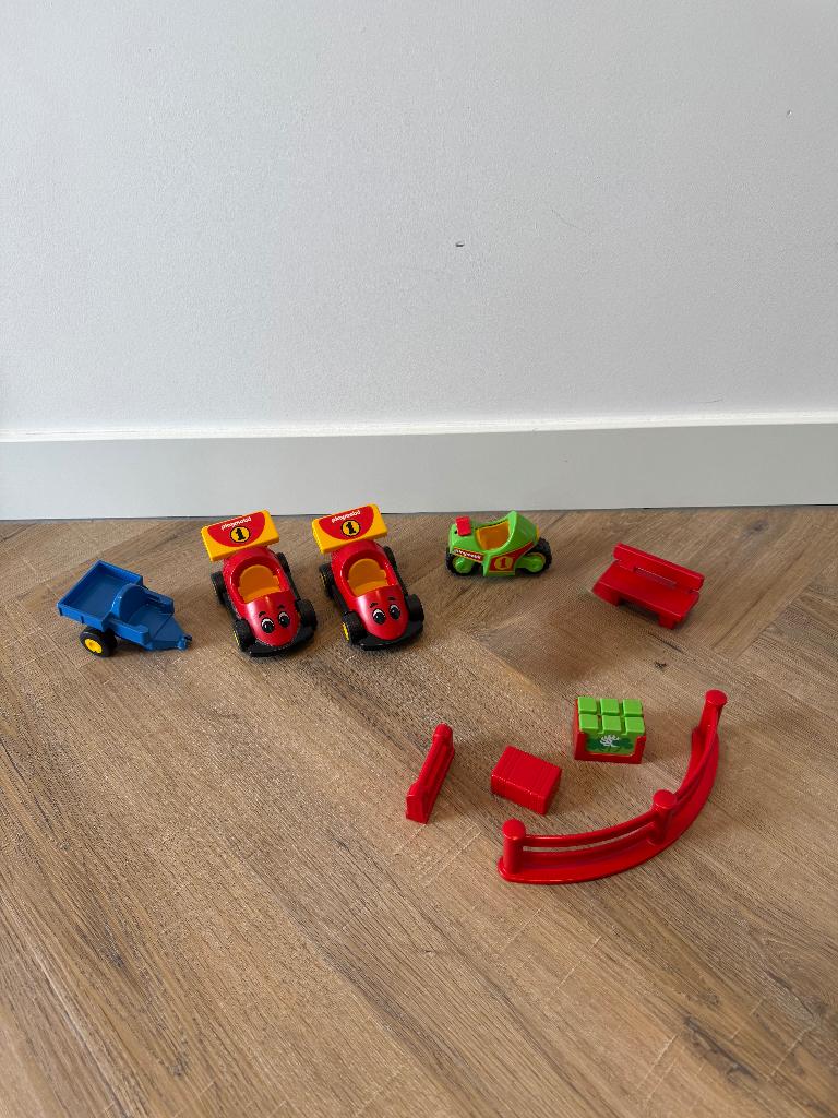 ZGAN 10x Playmobil 123 peuter race auto 6715 motor set 6915, Ophalen of Verzenden, Zo goed als nieuw, Los playmobil