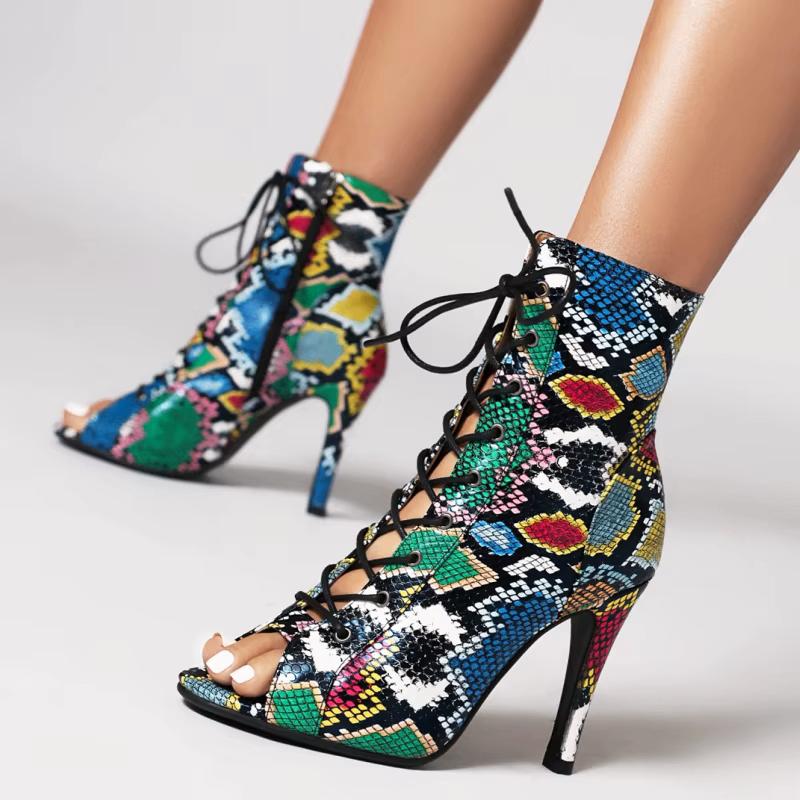 Gekleurde slangen enkel laarzen dames platform veter laars, Kleding | Dames, Schoenen, Verzenden, Nieuw, Overige kleuren, Lage of Enkellaarzen