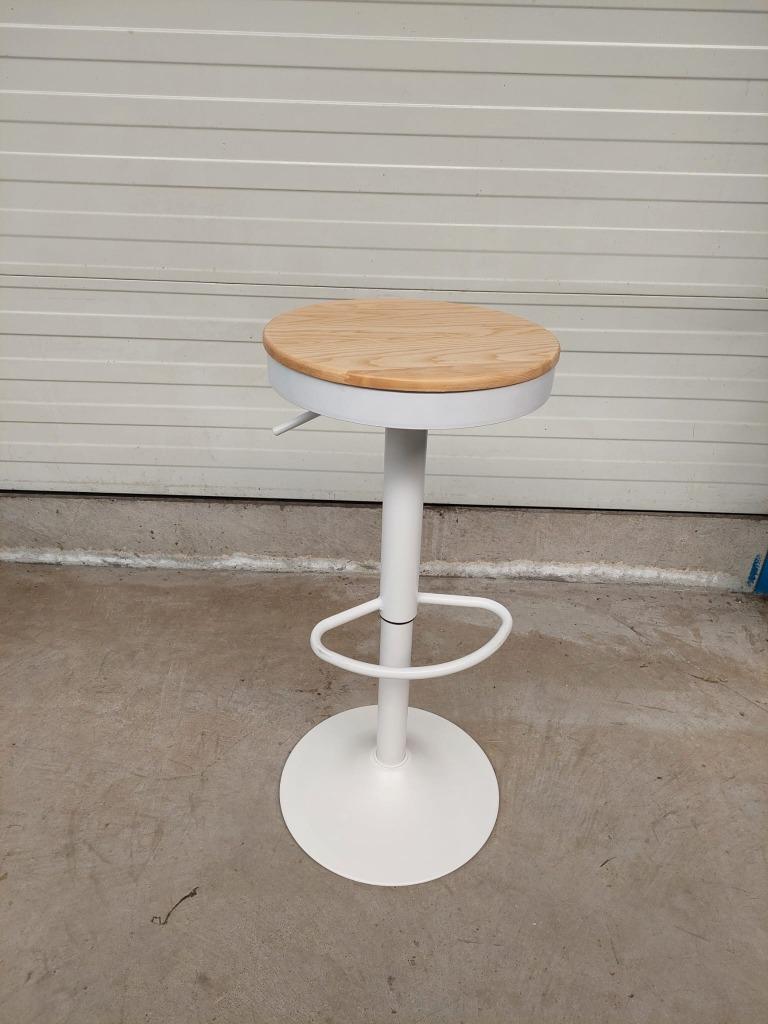 Moderne design verstelbare barkruk wit - beuken, 5 krukken of meer, 60 tot 90 cm, Nieuw, Ophalen of Verzenden