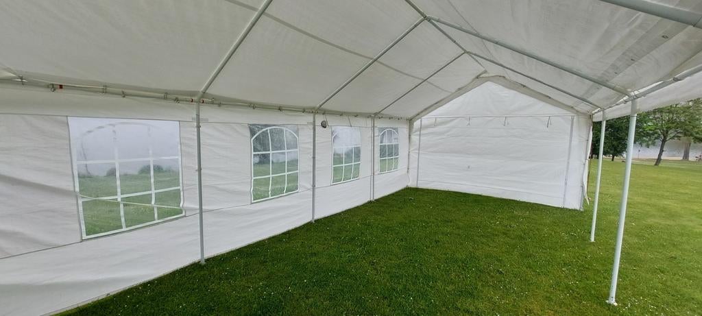 Partytent 8x4 verlichting/statafels 2e en 3e dag gratis, Ophalen of Verzenden, Zo goed als nieuw