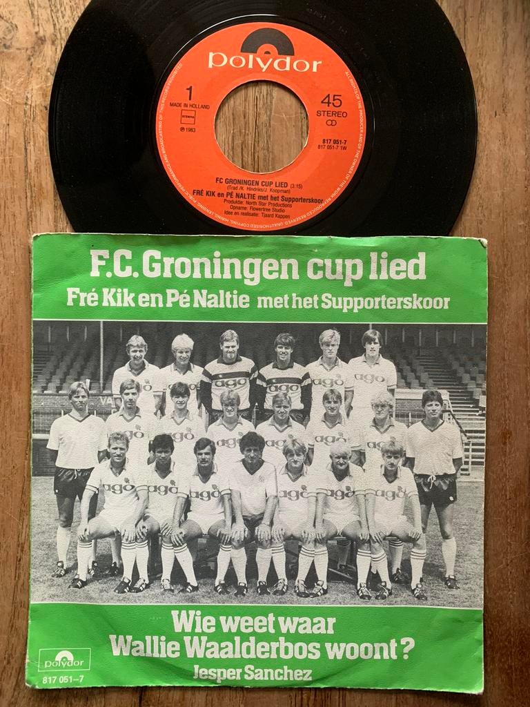 Piraten Sport Voetbal F C Groningen Cup Lied 1983 single, Cd's en Dvd's, Vinyl | Nederlandstalig, Gebruikt, Levenslied of Smartlap