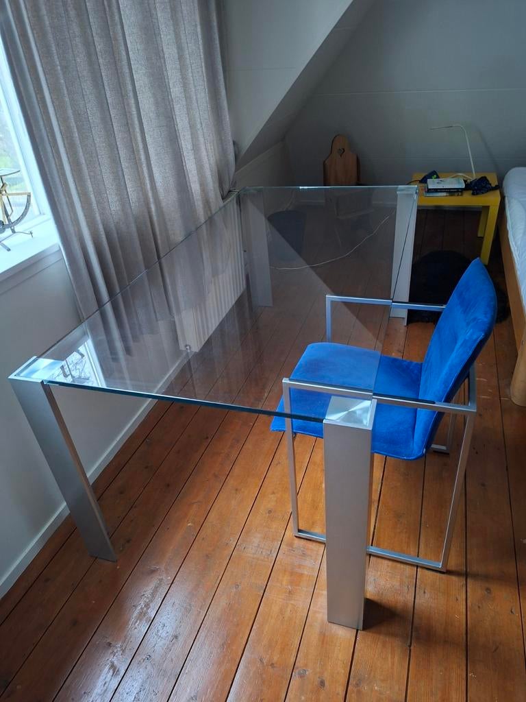 Sumisura Eettafel - Glas en Aluminium, Ophalen, 50 tot 100 cm, Zo goed als nieuw, Vijf personen of meer
