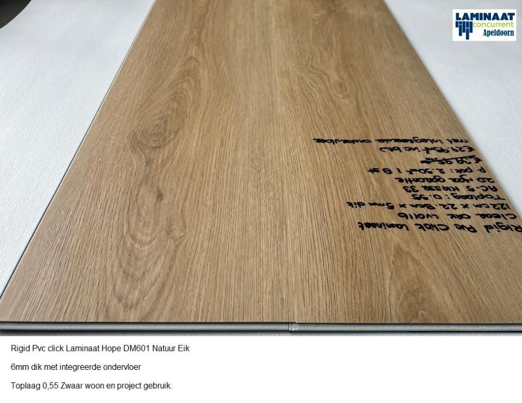 Pvc click Hope Oak Natuur 6mm dik integreerde ondervloer, 75 m² of meer, Nieuw, Ophalen of Verzenden, Laminaat