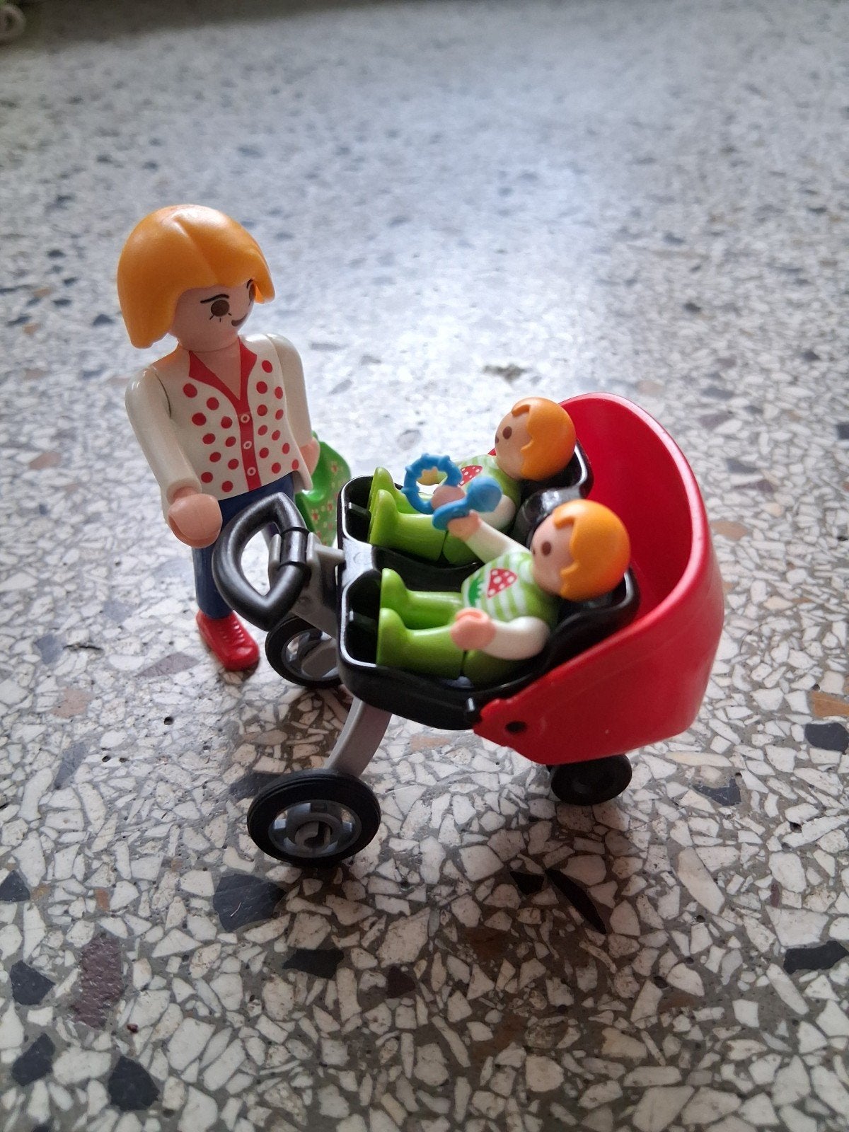 Playmobil 5573 Moeder met tweeling in kinderwagen, Complete set, Ophalen of Verzenden, Zo goed als nieuw, City life