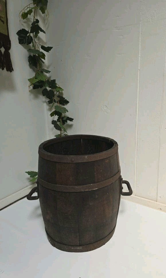 Oud houten vat ton 19e eeuw halve hectoliter, Tuin en Terras, Ophalen, Rond, Nieuw, Nvt