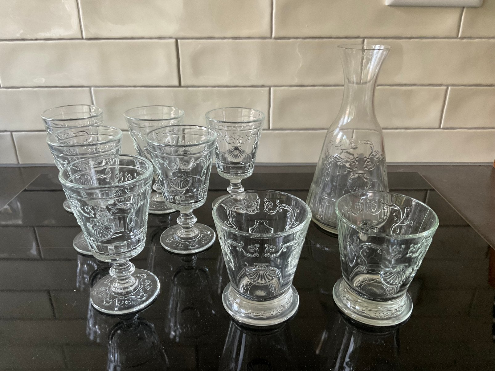 La Rochère France glazen serviesdelen Versailles, Glas of Glazen, Ophalen of Verzenden, Overige stijlen, Glas