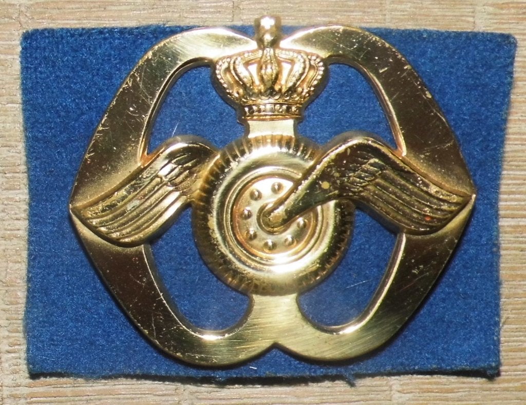 Metalen baret embleem Aan- en Afvoertroepen, Verzamelen, Verzenden, Landmacht, Nederland, Embleem of Badge