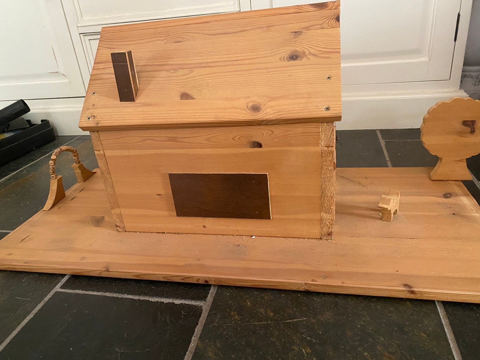 Houten speelhuis voor buiten, met opbergruimte, Ophalen, Zo goed als nieuw, Hout