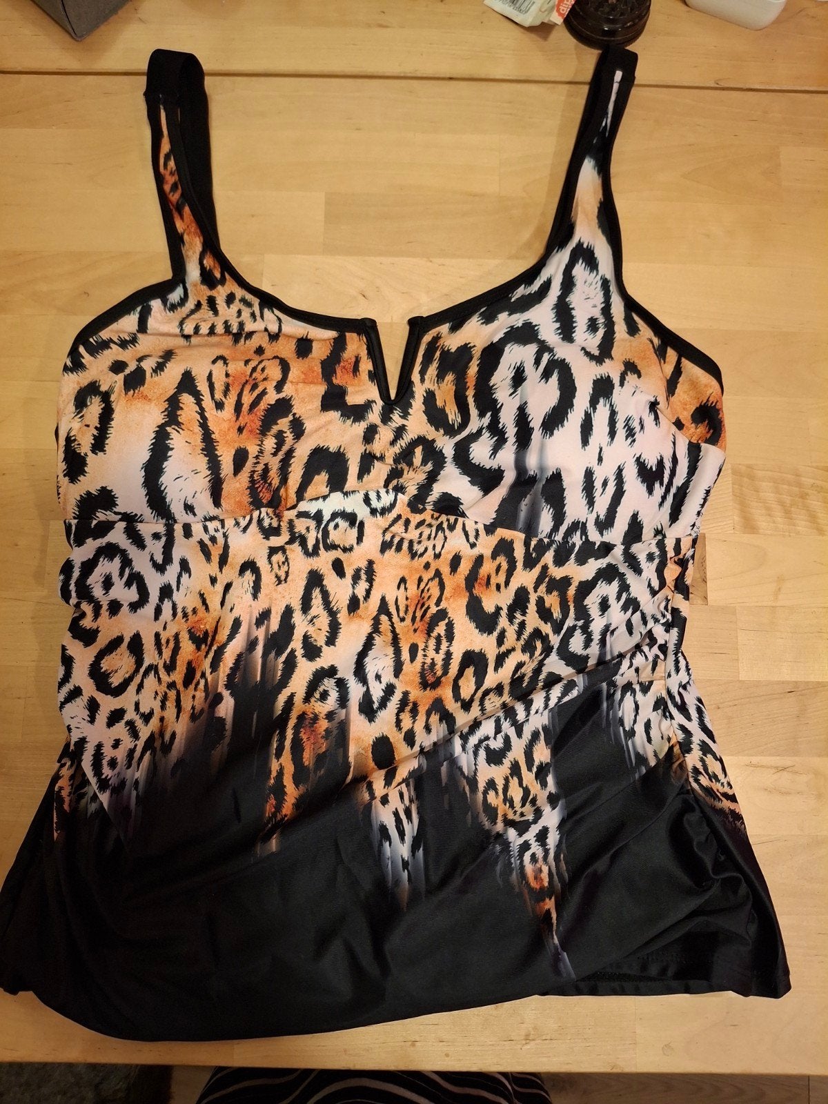 Nieuwe Tankini, 2 delig, maat 2XL panterprint, Ophalen of Verzenden, Nieuw, Zwart