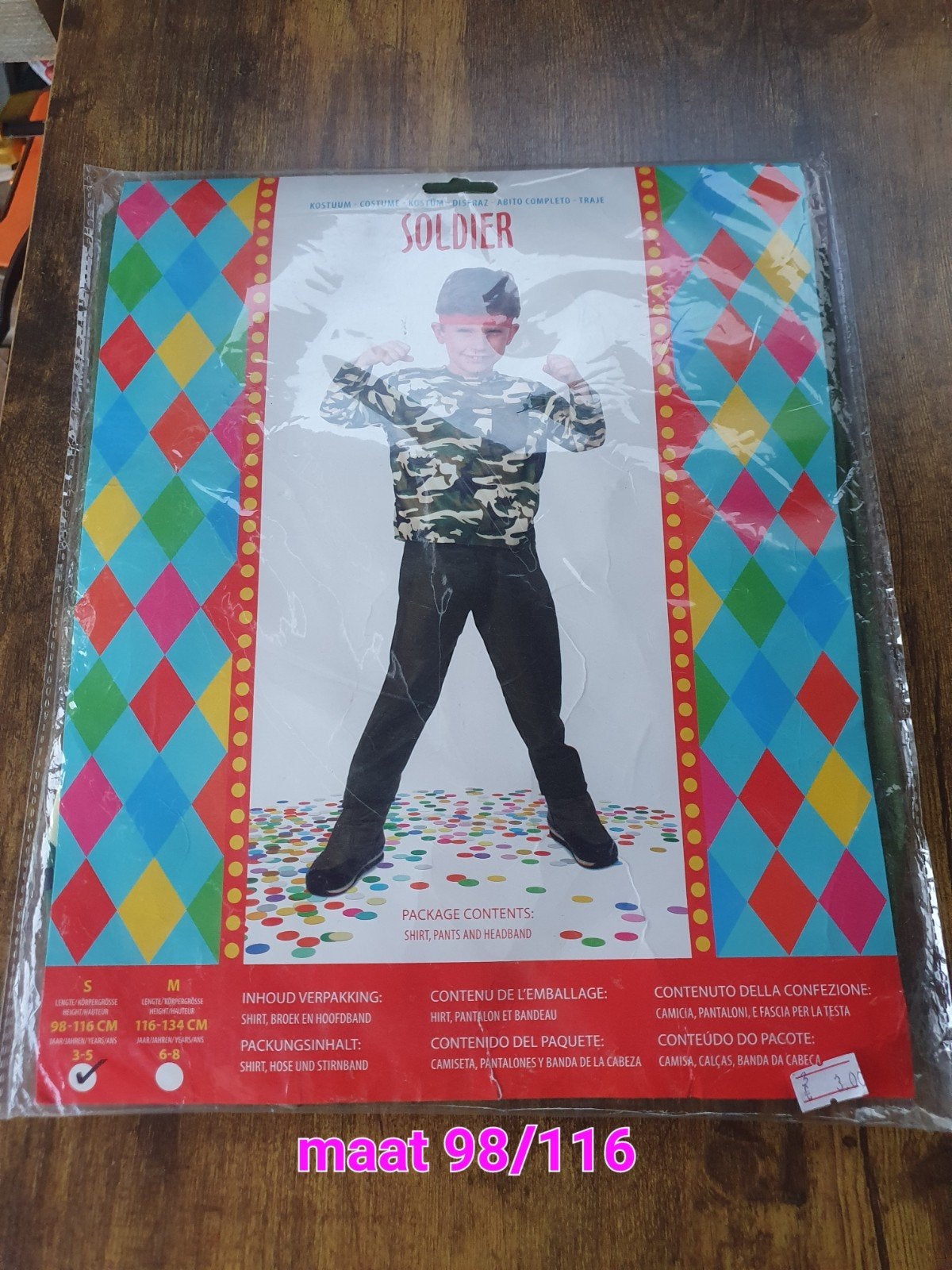 Nieuw Verkleedpakje Soldaat - Maat 98/116, Ophalen of Verzenden, Nieuw