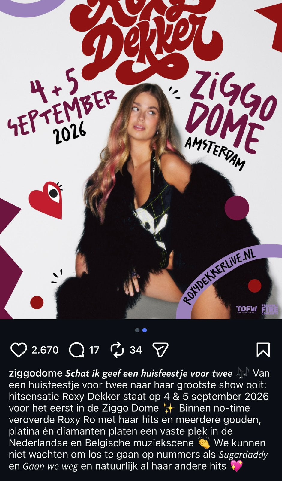 1x Roxy Dekker staanplaats za 5 september 2026 20:30, Tickets en Kaartjes, Concerten | Nederlandstalig, Eén persoon, September