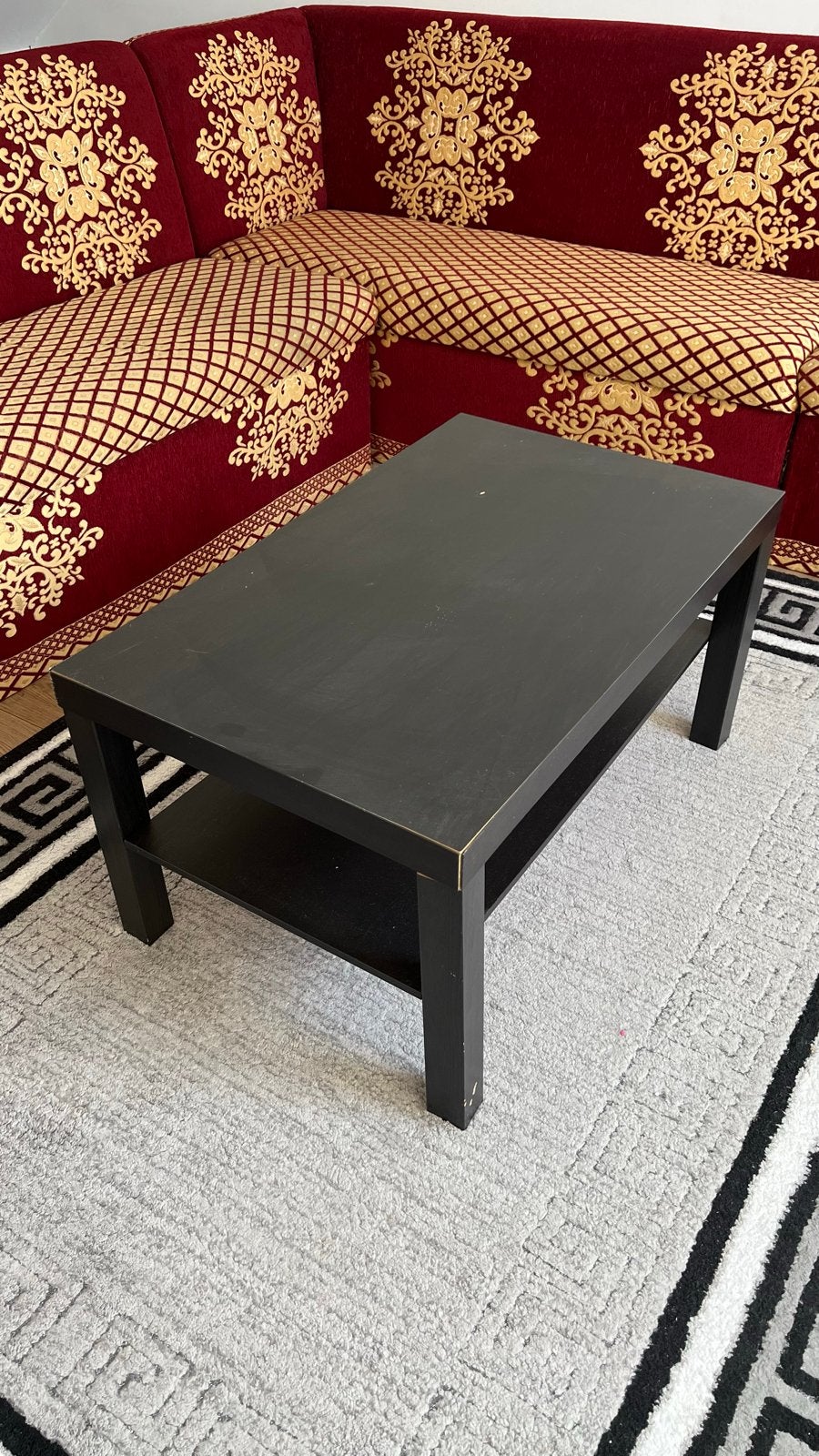 Zwarte Salontafel en Witte Bijzettafel Set, Huis en Inrichting, Tafels | Bijzettafels, Ophalen, Minder dan 45 cm, Gebruikt, 75 cm of meer