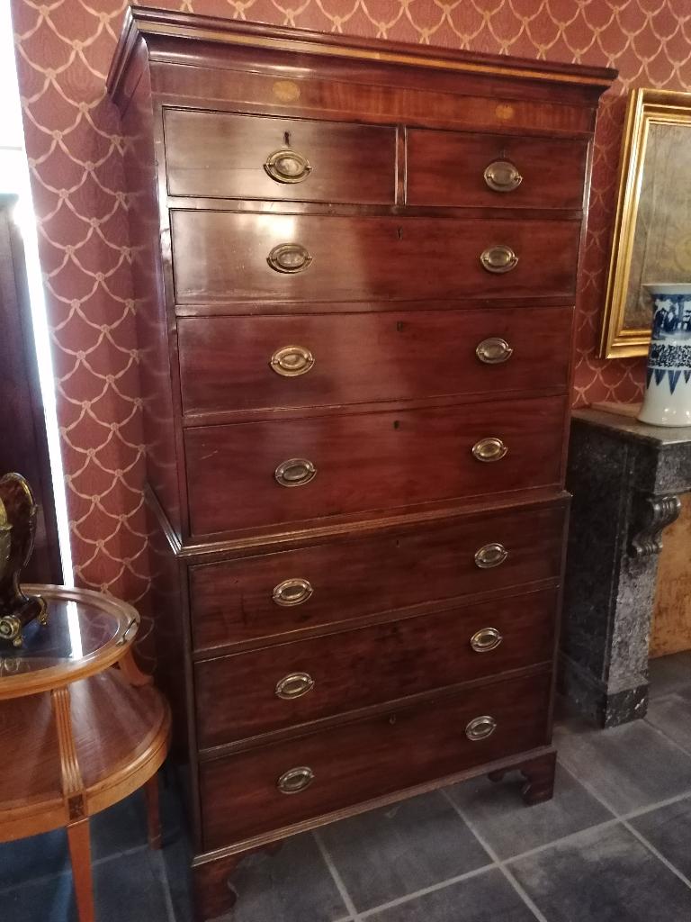 antiek mahoni engelse talboy 1800 ingelegd, Antiek en Kunst, Ophalen