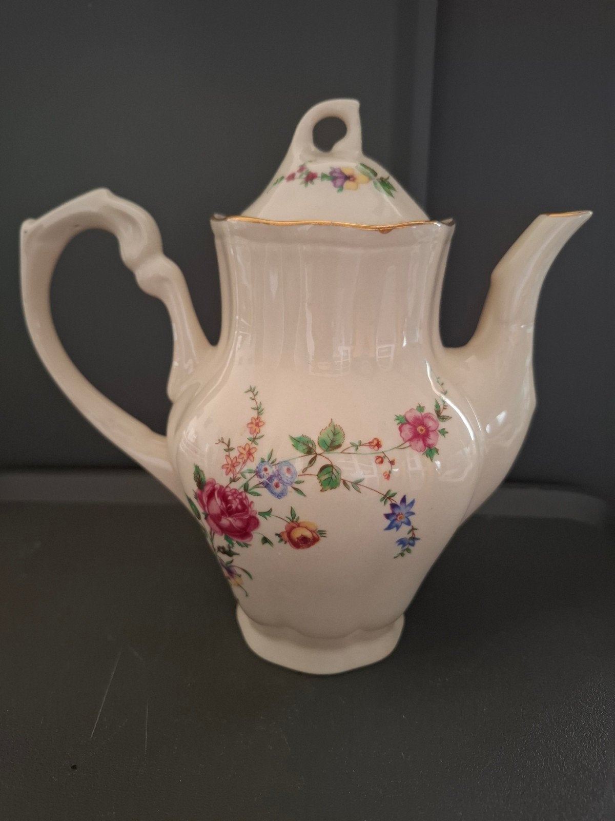 Vintage Chodziez Made in Poland Theepot met Bloemen, Ophalen of Verzenden