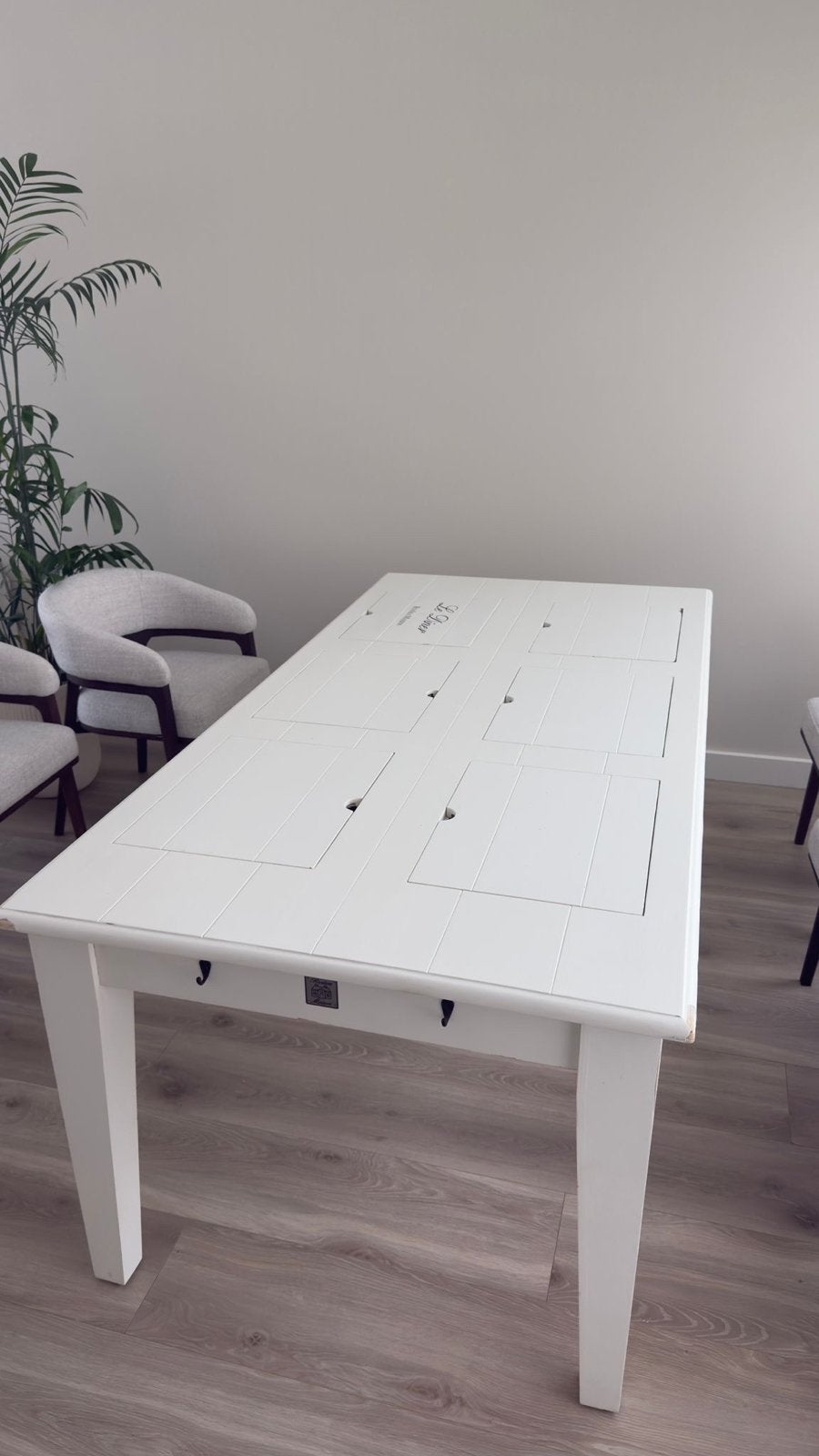 Riviera Maison Eettafel met opbergruimte, Huis en Inrichting, Tafels | Eettafels, Ophalen, Gebruikt, 50 tot 100 cm, Vijf personen of meer