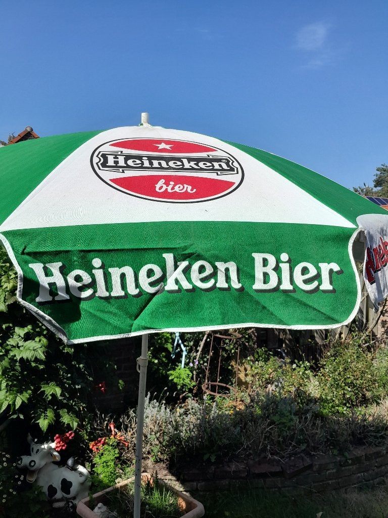 Heineken parasol, Ophalen, Gebruikt, Stokparasol, Kantelbaar