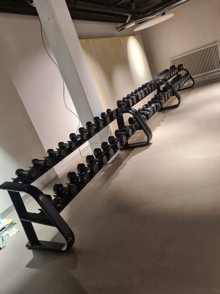 Lifemaxx & Iron Bull Dumbells 2KG tm 50KG inclusief 3 rekken, Ophalen of Verzenden, Gebruikt, Benen, Dumbbell