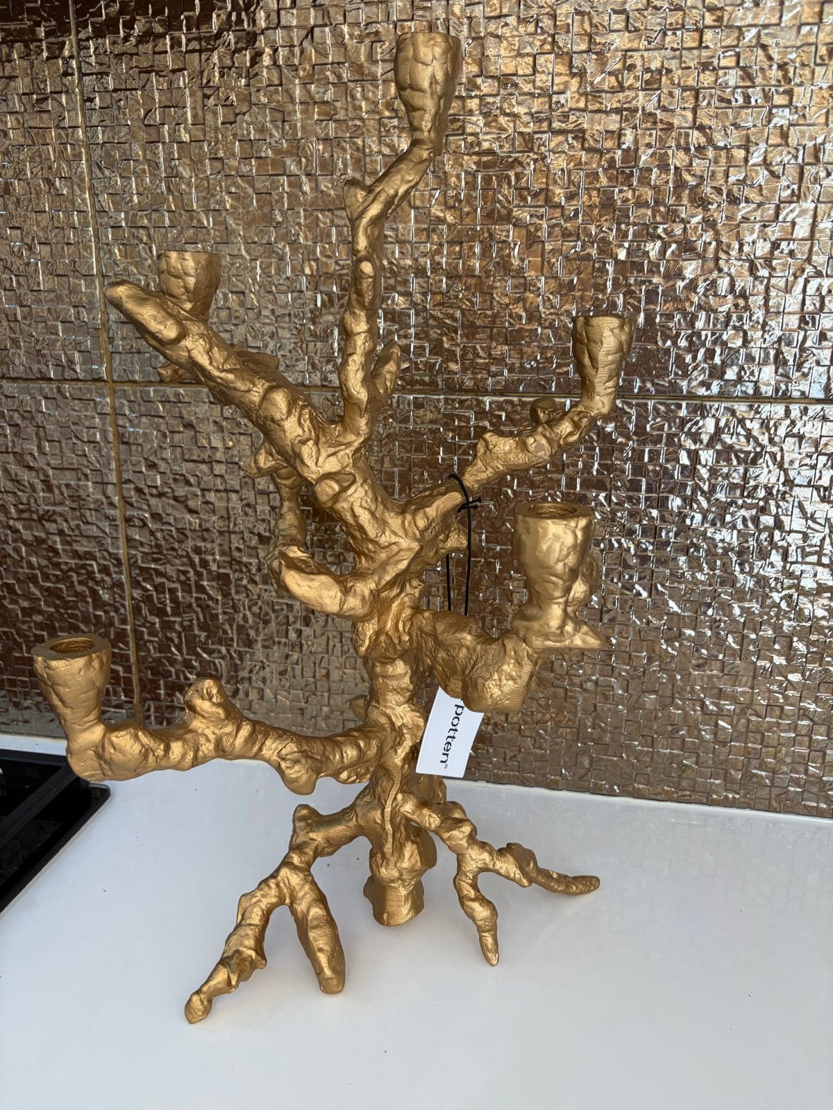 Pols Potten Apple Tree Candle Holder Goud - Nieuw, Overige merken, Nieuw, Ophalen of Verzenden, Metaal