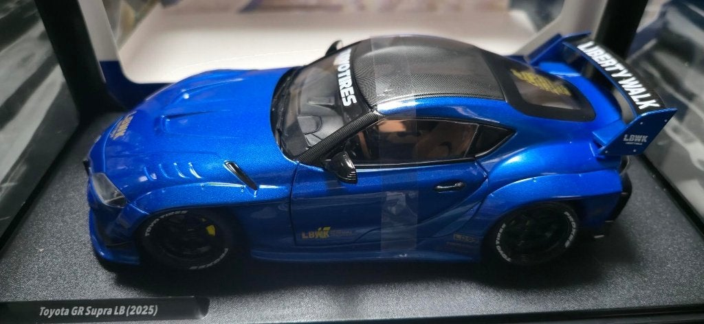 TOYOTA GR SUPRA LIBERTY WALK BODY KIT BLAUW SOLIDO 1:18, Ophalen, Nieuw, Auto, Solido