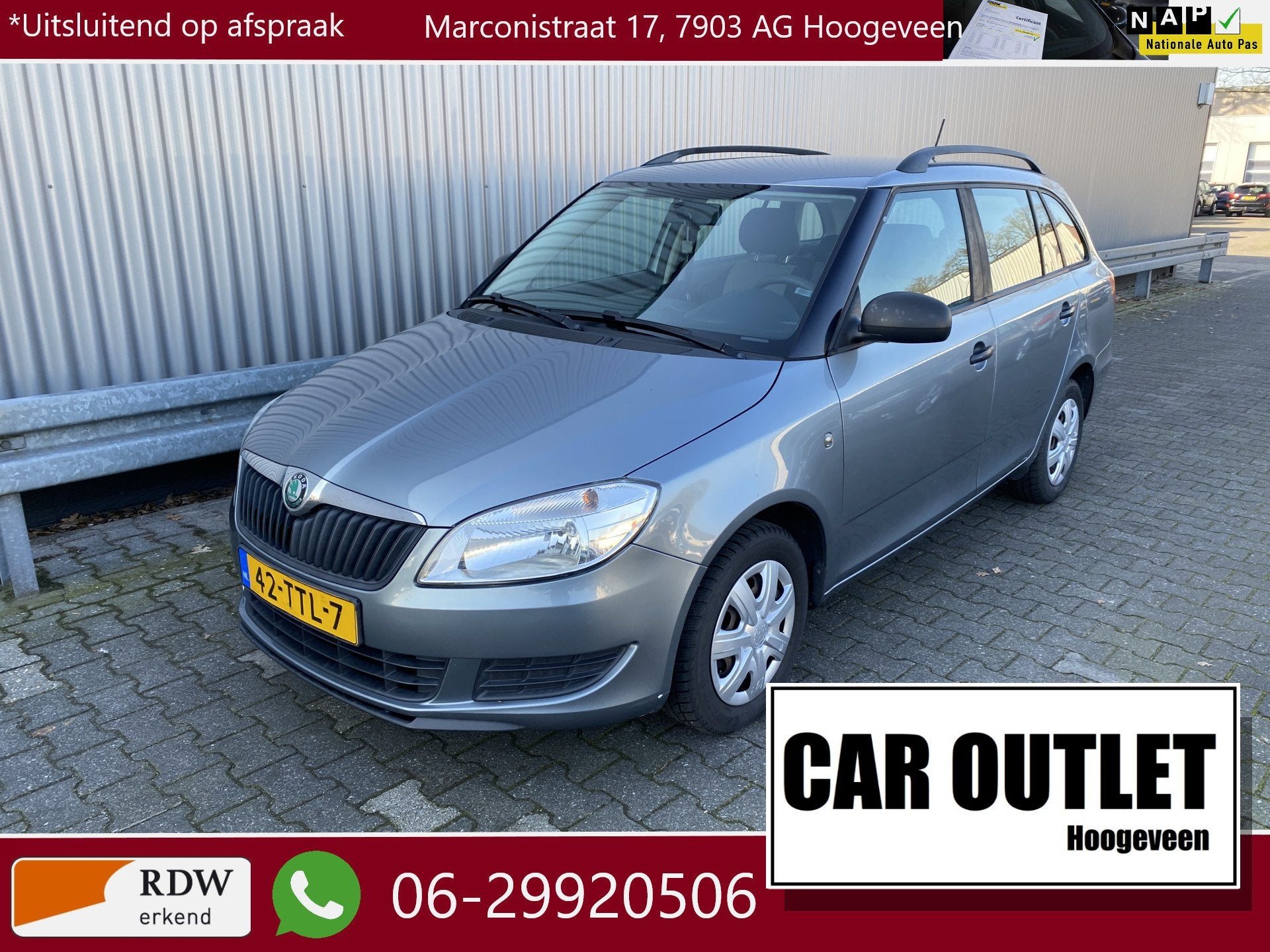 Skoda Fabia Combi 1.2-12V Fresh met Airconditioning & Nieuwe, Voorwielaandrijving, Euro 5, Stof, 1198 cc