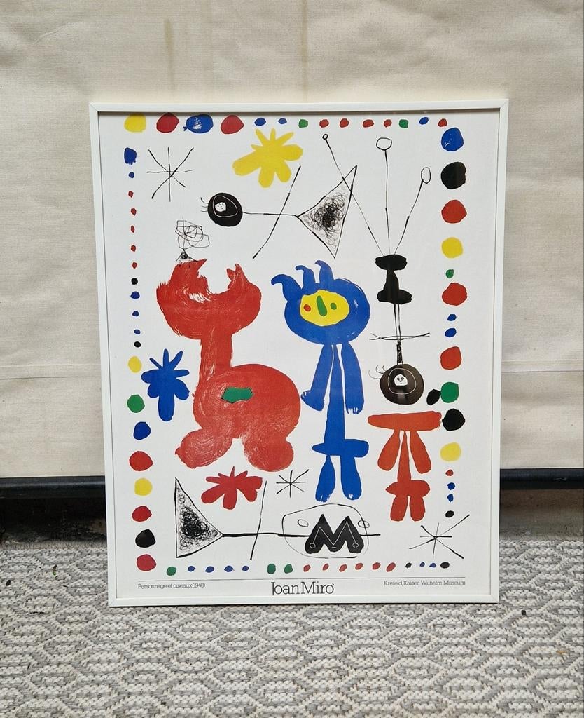 mooie vintage poster van Joan Miro Krefeld Kaiser museum, Ophalen, Foto of Poster