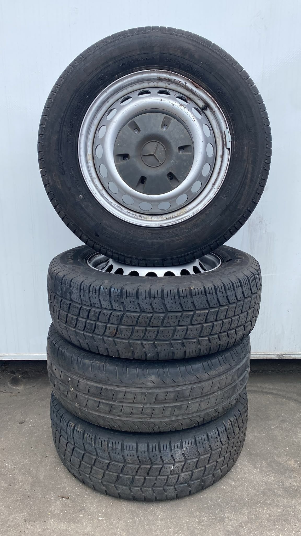 Mercedes (e) Sprinter Vw Crafter 30,35 225-65-16 6x130 - Set, Gebruikt, -, -, Banden en Velgen