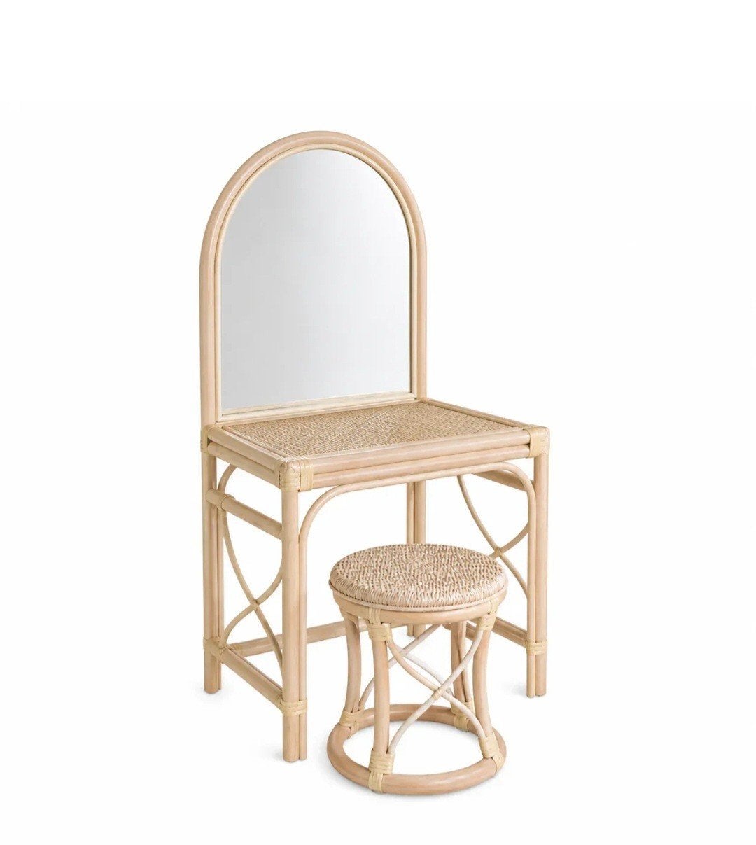 Leo & Moon Rotan kinder kaptafel met kruk - Puntgaaf. kinder, Ophalen, Overige materialen, 50 tot 100 cm, Zo goed als nieuw