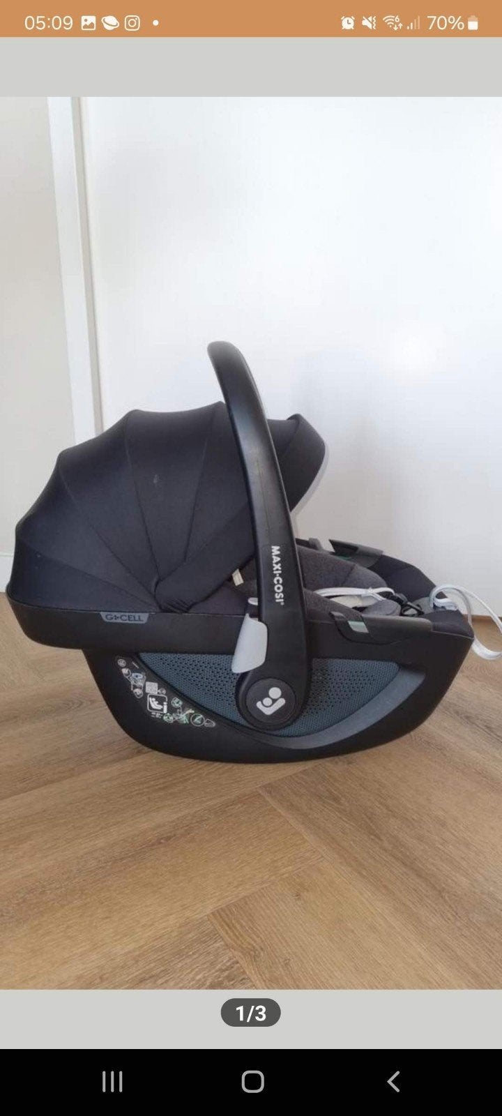 Maxi-Cosi Coral 360 i-Size autostoel met adapters, Kinderen en Baby's, Autostoeltjes, Autogordel of Isofix, Zo goed als nieuw