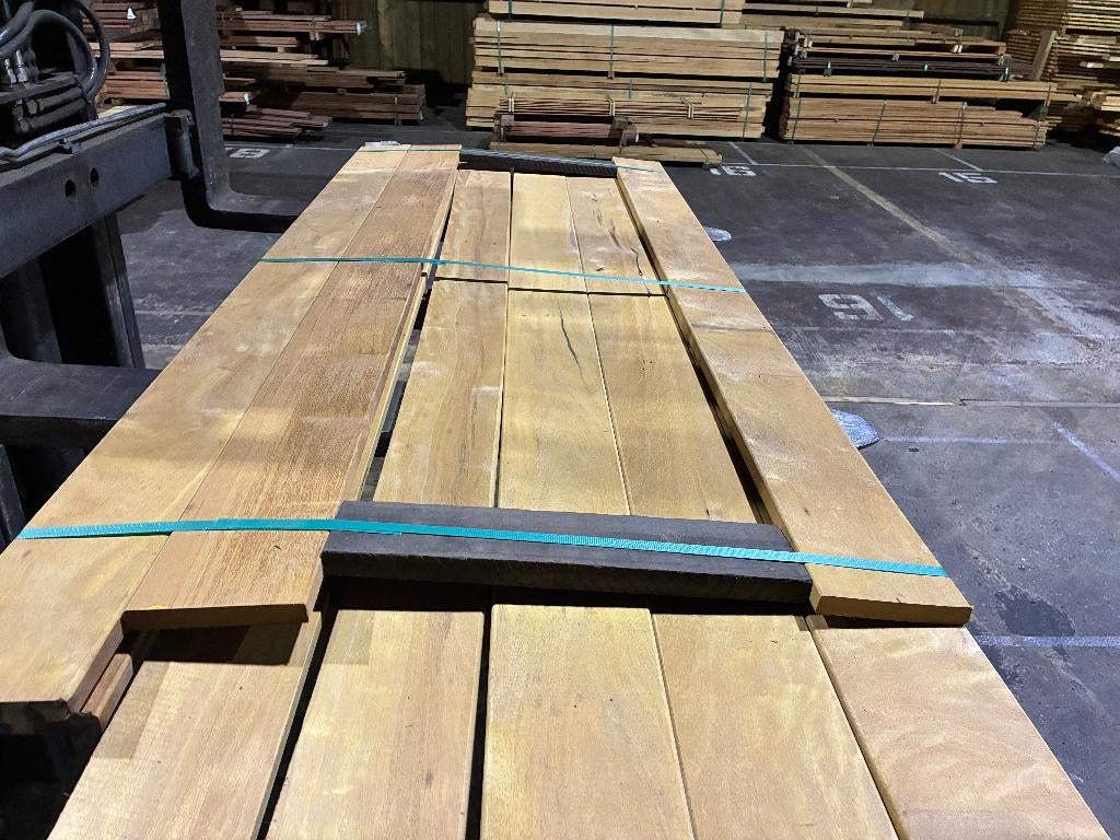 Vlonderplanken-planken-Hardhout-Louro Itauba-21x138mm, Ophalen, Nieuw, Hout