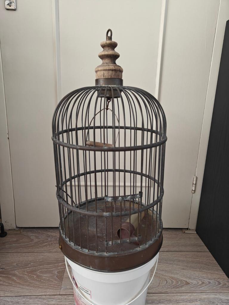 Oude metalen decoratieve vogelkooi, Ophalen, Gebruikt, Metaal, Vogelkooi