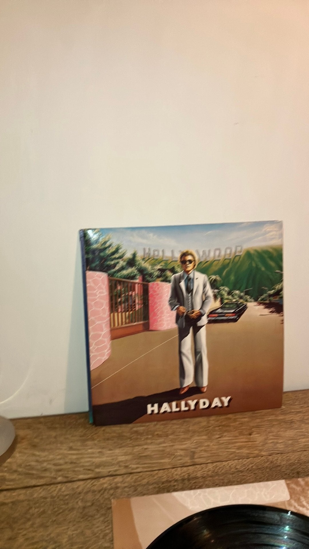 Johnny Hallyday Hollywood lp, Beschermende buitenhoes, LP, Gebruikt, Ophalen of Verzenden