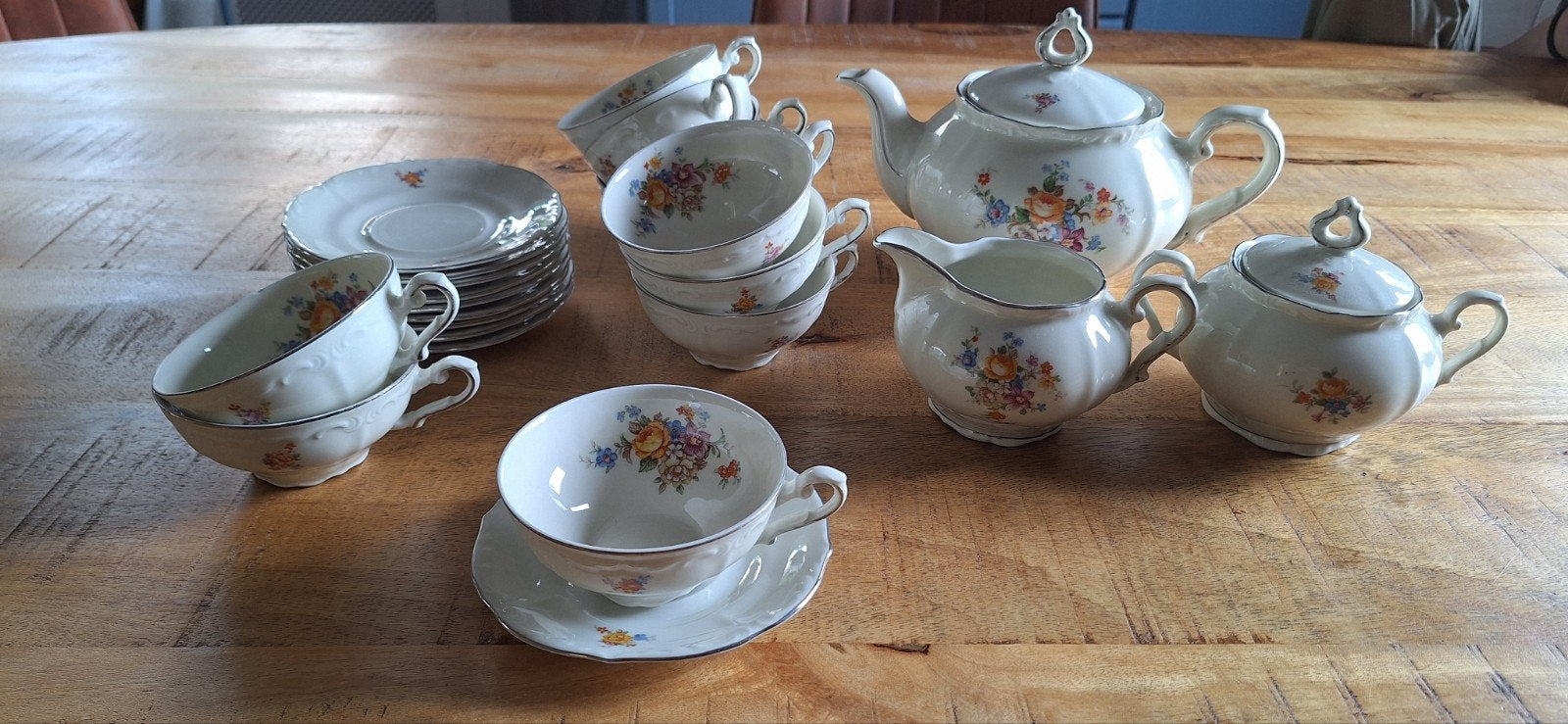 Spenzo theeservies met bloemmotief, Antiek en Kunst, Ophalen of Verzenden