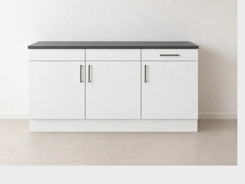 Keukenblok outlet 150cm | voorgemonteerd | Duitse kwaliteit, Wit, Nieuw, Enkelwandige keuken, Ophalen of Verzenden