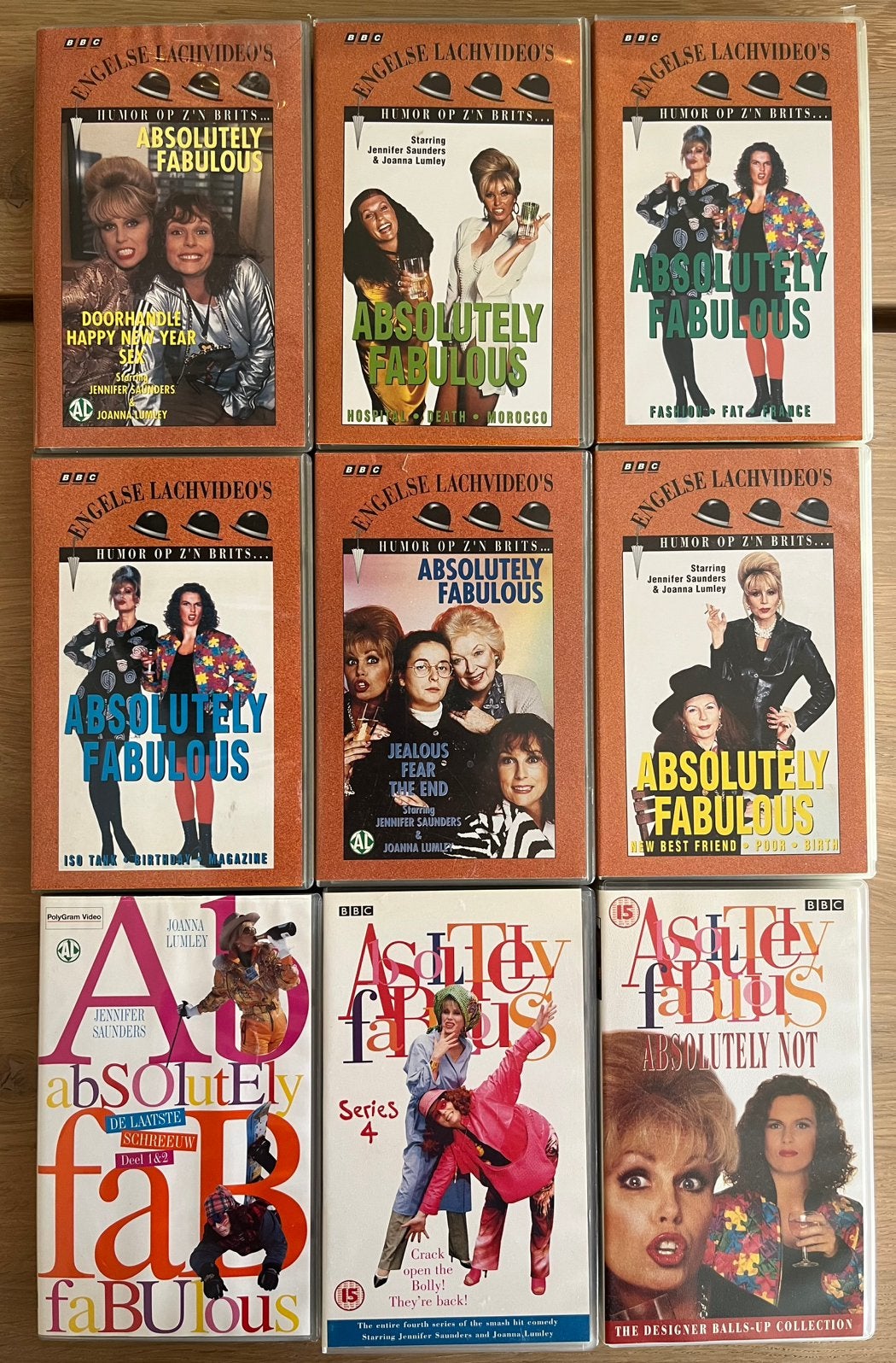 Absolutely Fabulous (9x VHS), Cd's en Dvd's, VHS | Film, Alle leeftijden, Verzenden, Zo goed als nieuw, Komedie